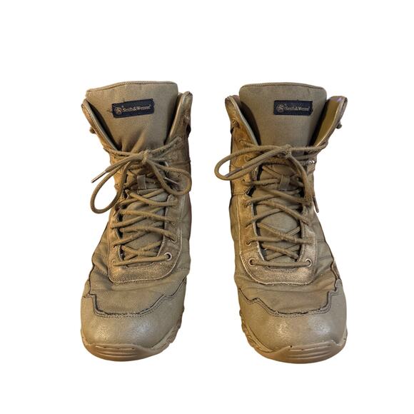 Smith & Wesson Ranger SZ wr 1091 khaki combat boot sz 13 high top zip lace up - Picture 2 of 7